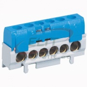 N-Terminal Block, 1x 10..35mm² + 5x 6..25mm², 100A 400V, touch-proof, blau