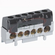 L-Terminal Block, 1x 10..35mm² + 5x 6..25mm², 100A 400V, touch-proof, Legrand, schwarz