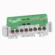 PE-Terminal Block, 8x 1.5..16mm², 80A 400V, touch-proof, green
