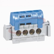 N-Terminal Block, 4x 1.5..16mm², 80A 400V, touch-proof, blue
