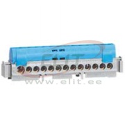 N-Terminal Block, 1x 6..25mm² + 21x 1.5..16mm², 100A 400V, touch-proof, Legrand, blau