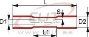 Butt Connector Ver 1.25 r heat shrink, 0.5..1.5mm² 600V, L37mm, -10..105°C, Polyolefin, copper, 100stk/pck, rot