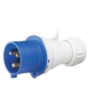 Industrial Plug, 1P+N+E 16A 250V, IP44, MaxPro, blau