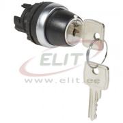 Selector Switch Osmoz, head| key (455) handle ^0·-1· (-45° - 45°), ø22.5mm, IP66/69K IK05, black