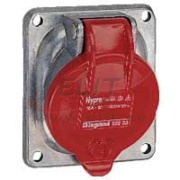 Panel-Mount Flange Fassung Hypra, 3P+E 32A 415VAC, inclined, metal, IP44