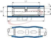 Butt Connector Ver 2 b, insulated, 1.5..2.5mm² 600V, L26mm, -25..75°C, PVC, copper, 100stk/pck, blau