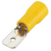 Tab Con mh 6.3 g, insulated, 4..6mm² 300V, 0.8x6.3mm| 638, -25..75°C, PVC ^brass, 100pcs/pck, yellow