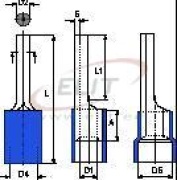 Pin Terminal w. Collar Pin b, 1.5..2.5mm² 600V, -25..75°C, PVC, brass, 100stk/pck, blau