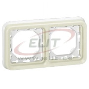 FM Support Frame Plexo, 2gang hori., IP55, white