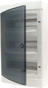 Aufputz-Verteiler N36-C, 3x 12M, 63A 400VAC, PEN 15, 15, 485x287x112mm, ABS, -25..60°C, HF, kl. II, IP40, transparent, weiß