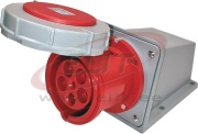 SM Industrial Socket, 3P+N+E 63A 415VAC, IP67, MaxPro, rot