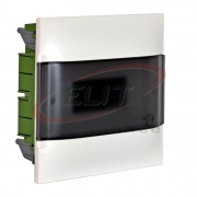 FM Distribution Box Practibox S, 12M, 63A 230/400VAC, PEN 10+10| 1.5..16mm², 328x235x102, IP40 IK07 cl.II, white with smoked transparent door, Legrand