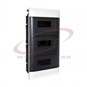 FM Distribution Box Practibox S, 3x 12M, 90A 230/400VAC, PEN 24+24| 1.5..16mm², 328x535x103, IP40 IK07 cl.II, white with smoked transparent door, Legrand