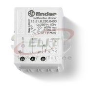 Dimmer 15.51, 1NO 400W 230VAC, 50W LED, linear regulation, built-in box mounting, Finder
