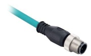 EtherNet Cable 1585, M12 90° plug » flying leads, 4 conductors, 100BASE-TX, 100Mbit/s, Robotic TPE, Flex Rated, 5m, Allen-Bradley, teal