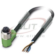 Sensor-/Aktor-Kabel SAC-4P-3.0-PUR/M12FR, M12 90° 4polig Buchse », 4A 250VAC/DC, -25..90°C, L3m PUR-kabel, IP68, Phoenix, schwarz