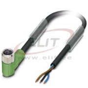 Sensor-/Aktor-Kabel SAC-3P-5.0-PUR/M8FR, M8 90° 3polig Buchse », 4A 48VAC/ 60VDC, -25..90°C, L5m PUR kabel, IP68, Phoenix, schwarz