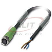 Sensor-/Aktor-Kabel SAC-3P-3.0-PUR/M8FS, M8 3polig Buchse », 4A 48VAC/ 60VDC, -25..90°C, L3m PUR kabel, IP68, Phoenix, schwarz