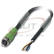 Sensor-/Aktor-Kabel SAC-4P-5.0-PUR/M8FS, M8 4polig Buchse », 4A 48VAC/ 60VDC, -25..90°C, L5m PUR kabel, IP68, Phoenix, schwarz