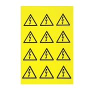 Device Marker Symbolpack 25x25x25 B/DR, Triangle Lightning Flash, self-adhesive, -45..80°C, 12ea/1pc| 10pc/1pck, Weidmüller, gelb-schwarz