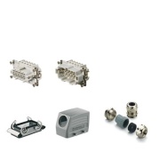 Heavy-duty connector kit RockStar® HDC-KIT-HE 10.110 M, kit, size 4, 90°, 10P, 16A 500V, diecast aluminium, -40..100°C, brass M25, Schraubklemme, IP65