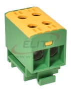 Anschlussklemmenblock Al/Cu UK35/2PE, 1P (2-fach) 2.5-35mm² 120/135A, Hex4 3Nm 2.5..16mm², 6Nm 25..35mm², TS35, MaxPRO, gelbgrün
