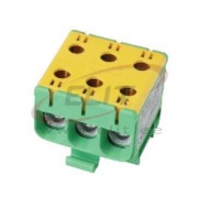 Anschlussklemmenblock Al/Cu UK50/3PE, 1P (3-fach) 2.5-50mm² 145/160A, Hex5 4Nm 2.5..4mm², 12Nm 6..50mm², 5stk/pck, TS35, MaxPRO, gelbgrün