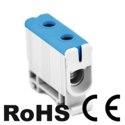 Universal Terminal Block Al/Cu UK50/1N, 1P (2holes) 2.5-50mm² 145/160A 1000VAC/ 1500VDC, Hex5 4Nm 2.5..4mm²/ 12Nm 6..50mm², TS35, MaxPro, blue