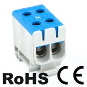 Anschlussklemmenblock Al/Cu UK50/2N, 1P (2-fach) 2.5-50mm² 145/160A, Hex5 4Nm 2.5..4mm², 12Nm 6..50mm², TS35, MaxPRO, blau