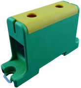 Universal Terminal Block Al/Cu UK95/1PE, 1P (2holes) 16-95mm² 220/245A 1000VAC/ 1500VDC, Hex6 10N 6..25mm² ^20Nm 35..95mm², TS35 ^panel mount, yegr