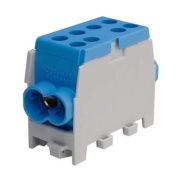 Hauptklemme Al/Cu HLAK 35-1/2 M2, 2x 35/25mm²/ 2x 25/16mm², 160/125A 1000VAC/DC, 3.5/2.5Nm, TS35, blau
