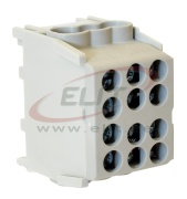 Hauptklemme Al/Cu HLAK 25-1/4 M2, 2x 25/16mm²/ 4x 16/10mm², 130/100A 1000VAC/DC, 2.5/2Nm, TS35, Pollmann, grau