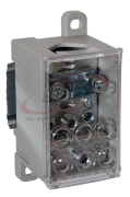 Verteilungsblock Al/Cu PVB 160-6, 95/150mm²/ 6x 35mm², 160A 100VAC/DC, inkl. Markierungen, TS35, Montageplatte, grau