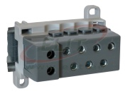 Verteilungsblock Al/Cu PVBS 250-7, 95mm²/ 7x 50mm², 250A 1000VAC/DC, inkl. Markierungen, TS35, Montageplatte, grau