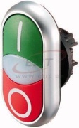 Push-button M22-DDL-GR-X1/X0, head| green (I), light, red (O), ø22.5mm, 5stk/pck, IP67, Eaton