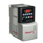 VF Drive PowerFlex40, 0.4kW 1.4A 3x480VAC, aux. 1NO 3A 240VAC, integral keypad, LED display, RS485, Rahmen B, Allen-Bradley