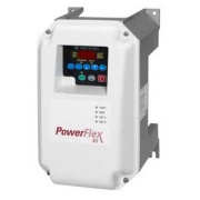VF Drive PowerFlex40, 0.75kW 2.3A 3x480VAC, aux. 1NO 3A 240VAC, integral keypad, LED display, RS485, Rahmen B, panel mount, IP66, NEMA4X, Allen-Bradley