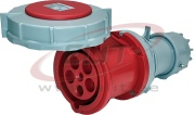 Mobile Industrial Socket, 3P+N+E 63A 415VAC, IP67, MaxPro, rot