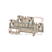 Durchgangs-Reihenklemme A2T 1.5, 2 Stock, 1.5mm² 16A 500V, push-in, Weidmüller, dunkelbeige