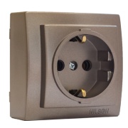 SM Fassung Themis, 2P+E Schuko, 16A 250VAC, fume-anthracite