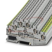 Ground Terminal Block ST 2.5-PE/L/L, spring-cage, 50stk/pck, Phoenix