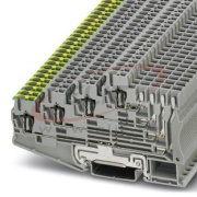 Ground Terminal Block ST 2.5-PE/3L/1P, spring-cage, 50stk/pck, Phoenix