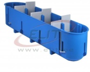 Junction Box P4x60D, 4x 60|ø68x63 w. screws, cavity wall, HF, Simet, blau