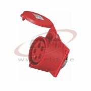PM Industrial Flange Socket, 3P+N+E 32A 415VAC, IP44, MaxPro, rot