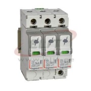 Surge Arrester, 3P FS, T1+T2, Uc 320VAC, impulse current (10/350μs) Iimp 12.5kA, discharge current (8/20μs)| Imax 60kA ^In 25kA, 4..35mm², TNC