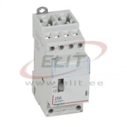 Installationsschütz CX³, 4NO 25A 400VAC, vc 24VAC, mit Handschalter, 2M, TS35, Legrand