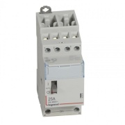 Installationsschütz CX³, 4NO 25A 400VAC, vc 230VAC, mit Handschalter, 2M, TS35, Legrand