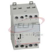Installationsschütz CX³, 4NO 40A 400VAC, vc 230VAC Brummfrei, mit Handschalter, 3M, TS35