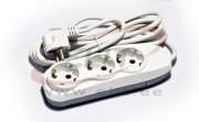 Multi-Outlet Extension Quattro, 3x 2P+E Schuko 3600W 16A 250VAC, 2m cable 3x 1.5mm², Nilson, weiß