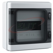 SM Distribution Box VORTEX, 12M, 1500VAC/DC, PEN 12^12, 259x298x140mm, PC/ABS, -25..60°C, UV-stable, HF, cl. II, IP65 IK10, MaxPro, transparent, grey